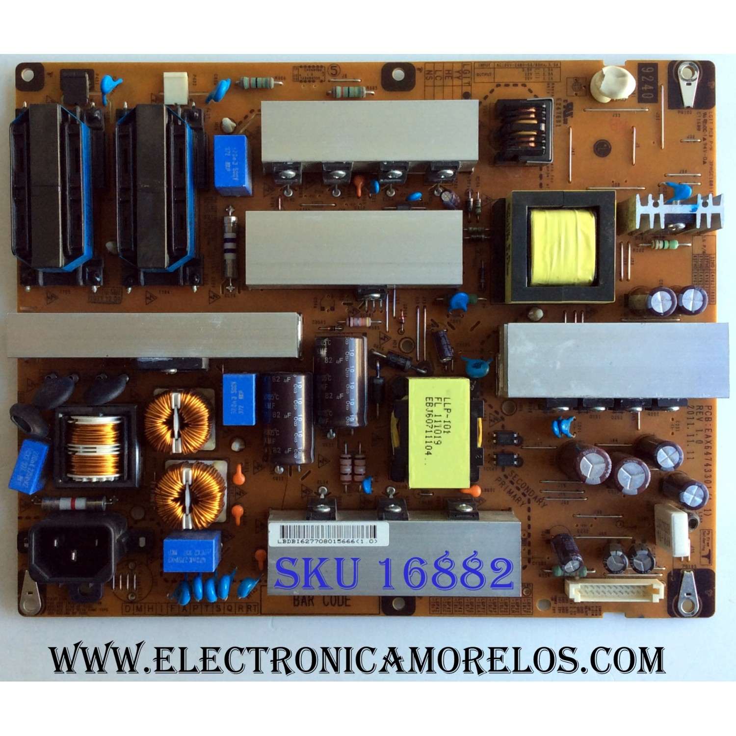 FUENTE DE PODER / LG 62770801 / EAY62770801 / EAX64743301 / 3PAGC10011F-R / LGP42-10LF / PANEL LC420WUE (SC)(A2) / MODELOS 42LK450-UH CWMYLH / 42CS570-UD AUSYLMR / 42CS570-UD AUSYLUR / 42LD452B-UA / 42LK450-UH