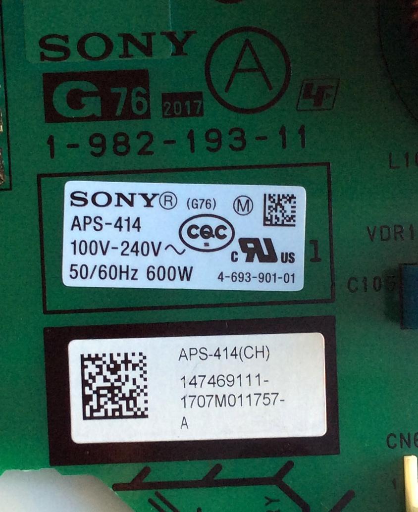 FUENTE DE PODER / SONY 147469111 / 1-474-691-11 / APS-414(CH) / 1-982-193-11 / APS-414 / PANEL LC650AQP (GK)(A5) / MODELOS XBR-55A1E / XBR-65A1E - Imagen 2