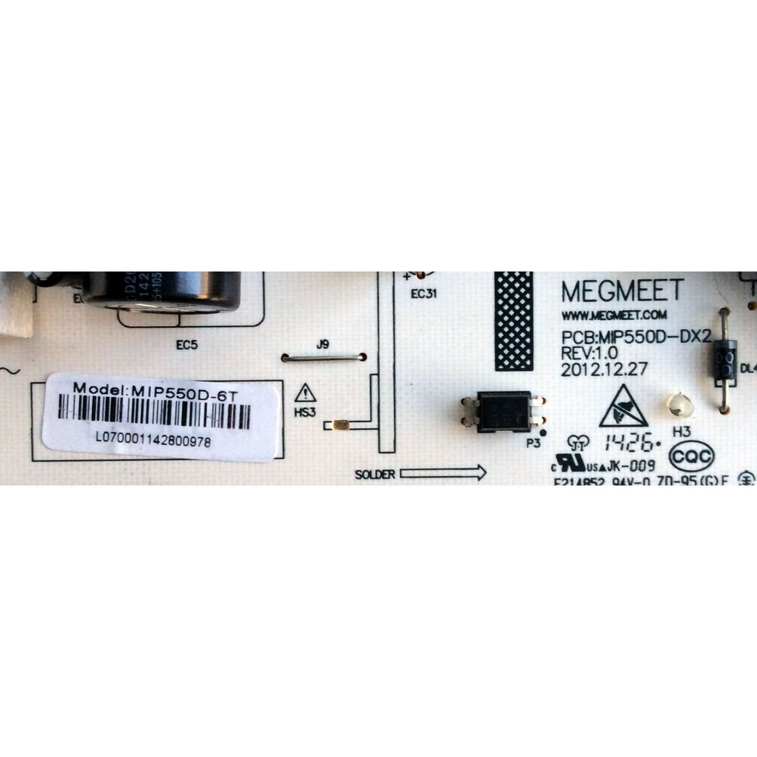 FUENTE DE PODER / RCA MIP550D-6T / MIP550D-DX2 / E214852 / PANEL LC550DUJ-SGEE / MODELO J55BE925 - Imagen 2