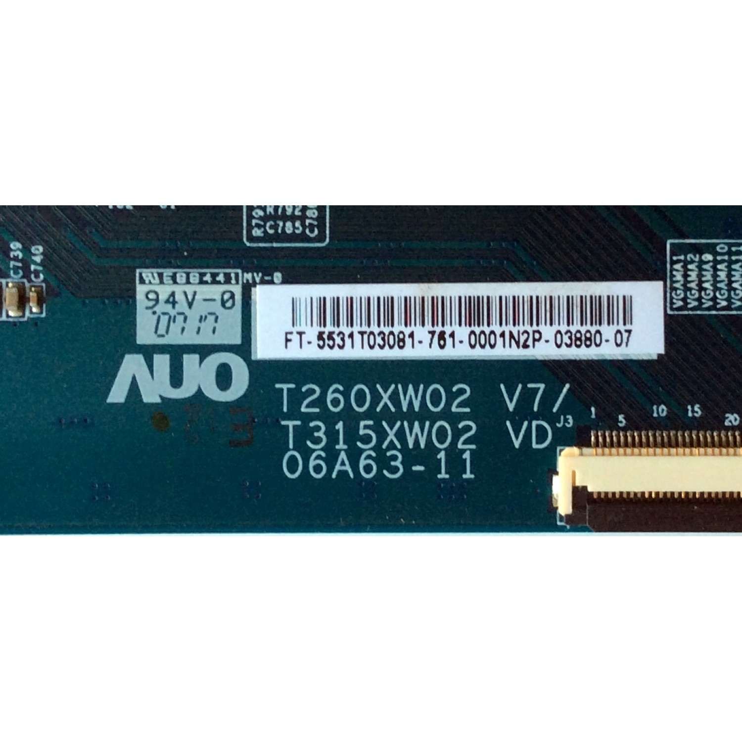T-CON PARA TV AOC / LG / PHILIPS / NUMERO DE PARTE 5531T03081 / 55.31T03.081 / T260XW02 V7 / 06A63-11 / PANEL T315XW02 V.D / MODELOS L32W761 / 32LC7D-UB / 32LC7D-UB AUSTLJM / 32PFL5322/10 / 32PFL5332D/37 - Imagen 2