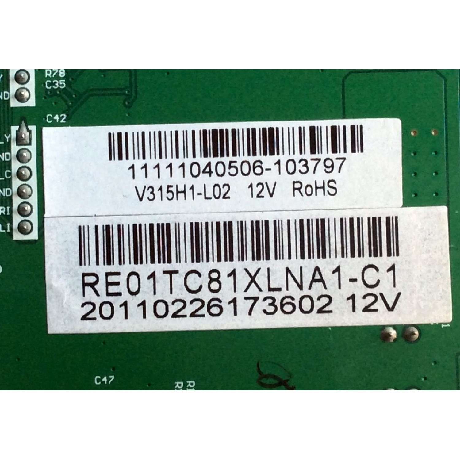 MAIN / RCA RE01TC81XLNA1-C1 / T.RSC8.1B / 10516 / RE01TC81XLNA1 / 20110226173602 12V / PANEL HV320WXC-100 / MODELO 32LA30RQD 1K18-32A30RD-C1 - Imagen 2