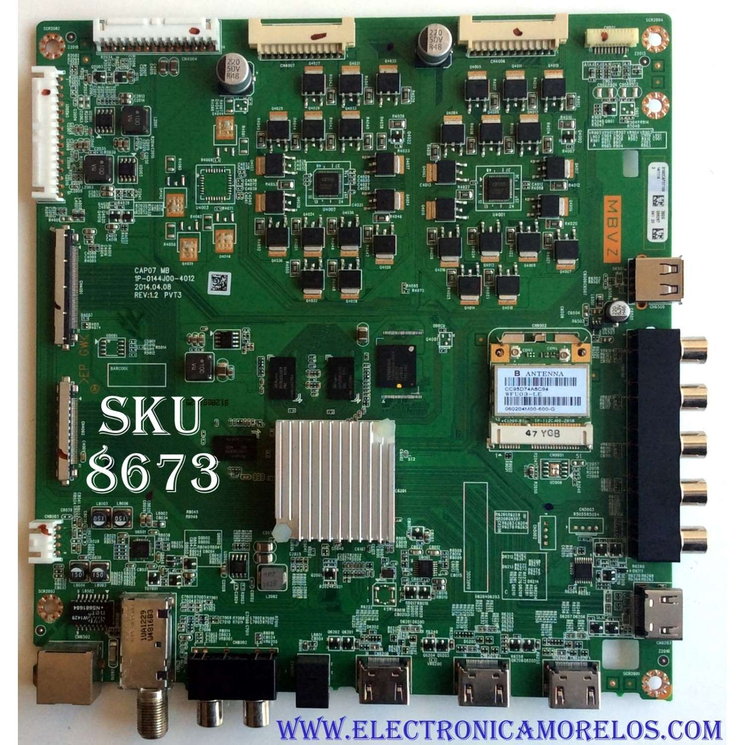 MAIN PARA TV VIZIO SMART TV / NUMERO DE PARTE Y8386392S / 0160CAP07100 / 0160CAP07100 392 / 1P-0141X01-4010 / 1P-0144J00-4012 / 1P-0144X00-4012 / PANEL S600FH2-1 / MODELO M602I-B3  /M602I-B3 LFTRRC / M602I-B3 LFTRRCAQ