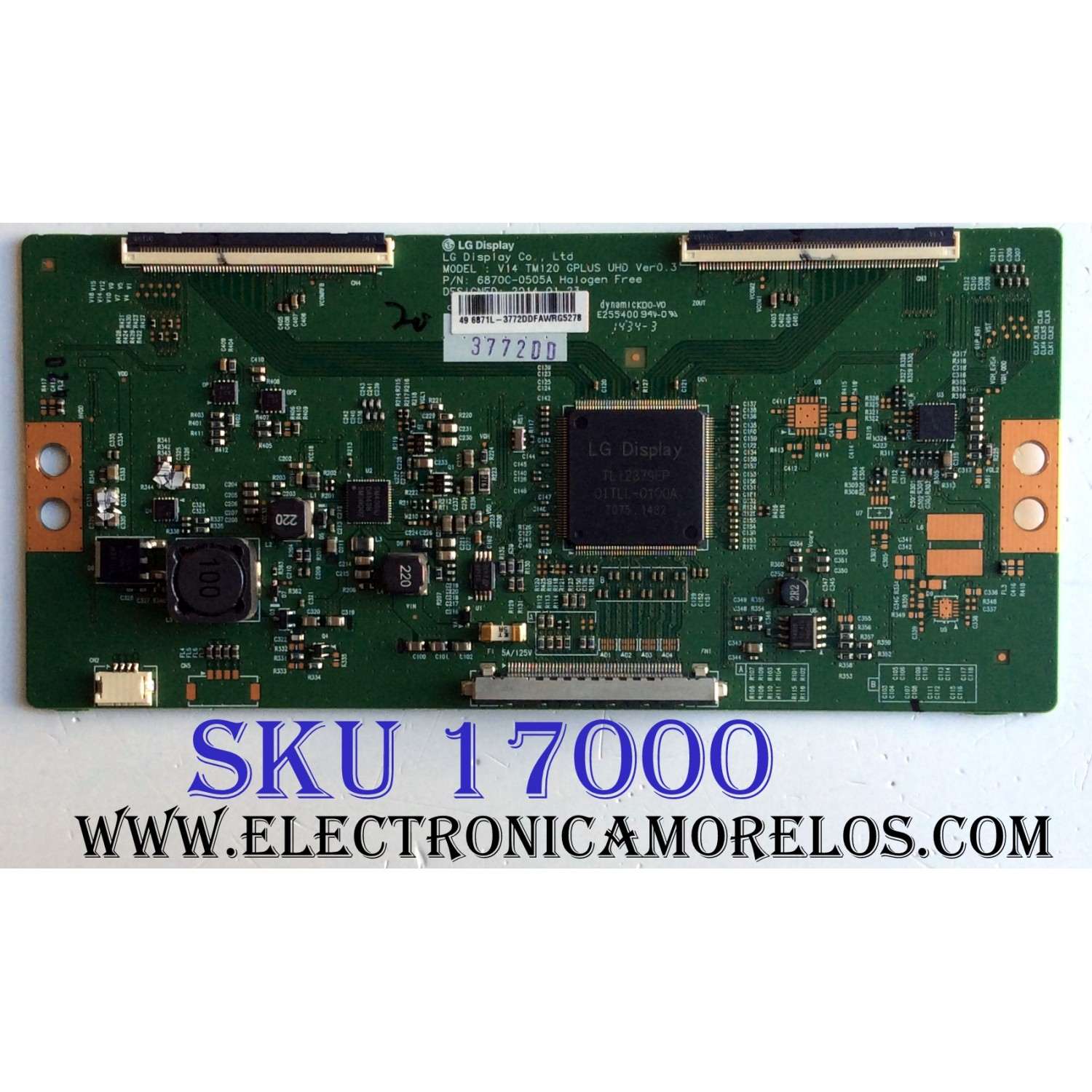 T-CON / SCEPTRE 6871L-3772D / 6870C-0505A / 3772D / PANEL K490WD7-LE330A1 / K490WD7 LE330 A100 / MODELO U500CV-UMK8LHIV93EA