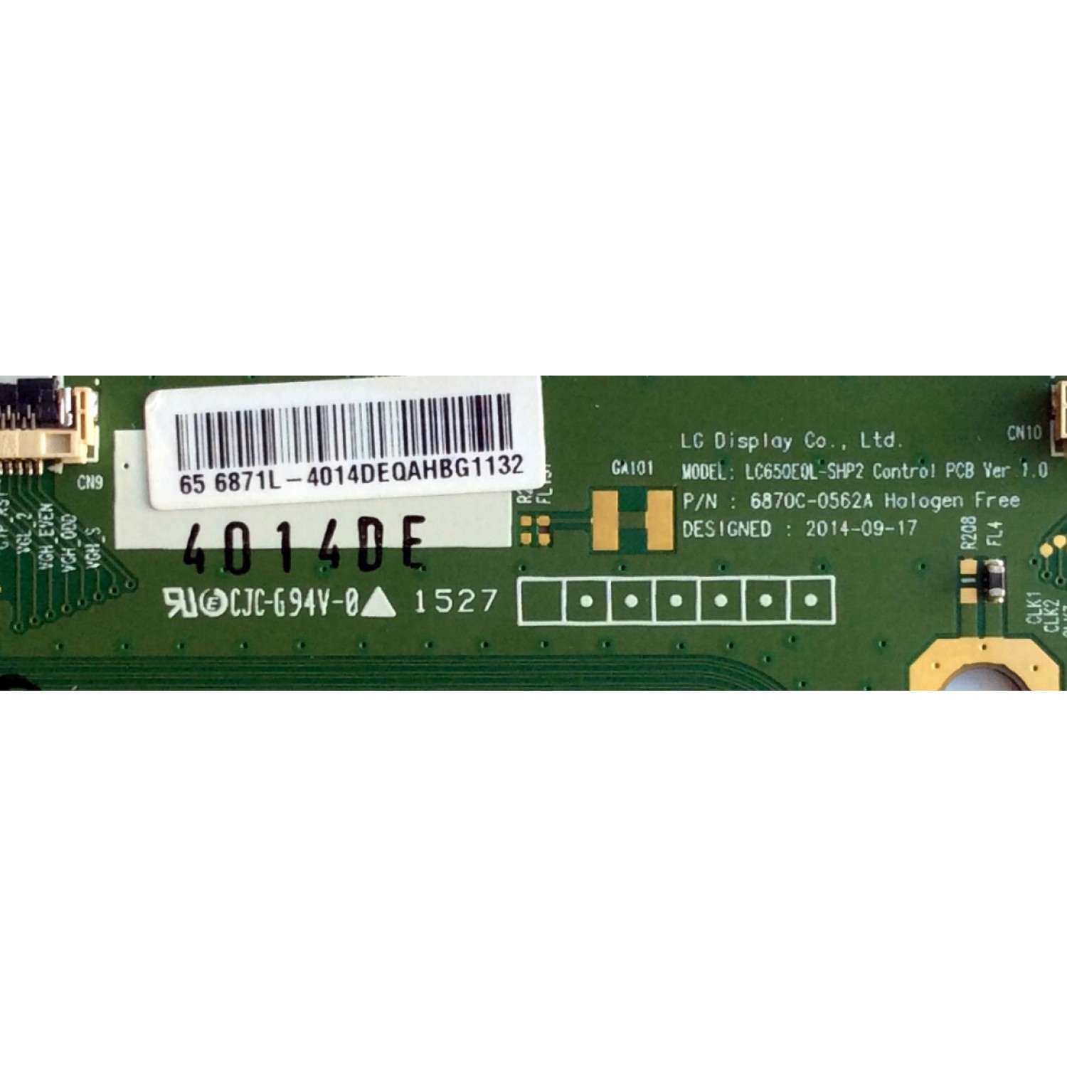 T-CON / SONY 6871L-4014D / 6870C-0562A / 4014D / LC650E0L-SHP2 / PANEL YD5S650HTG01 / MODELO XBR-65X900C  - Imagen 2