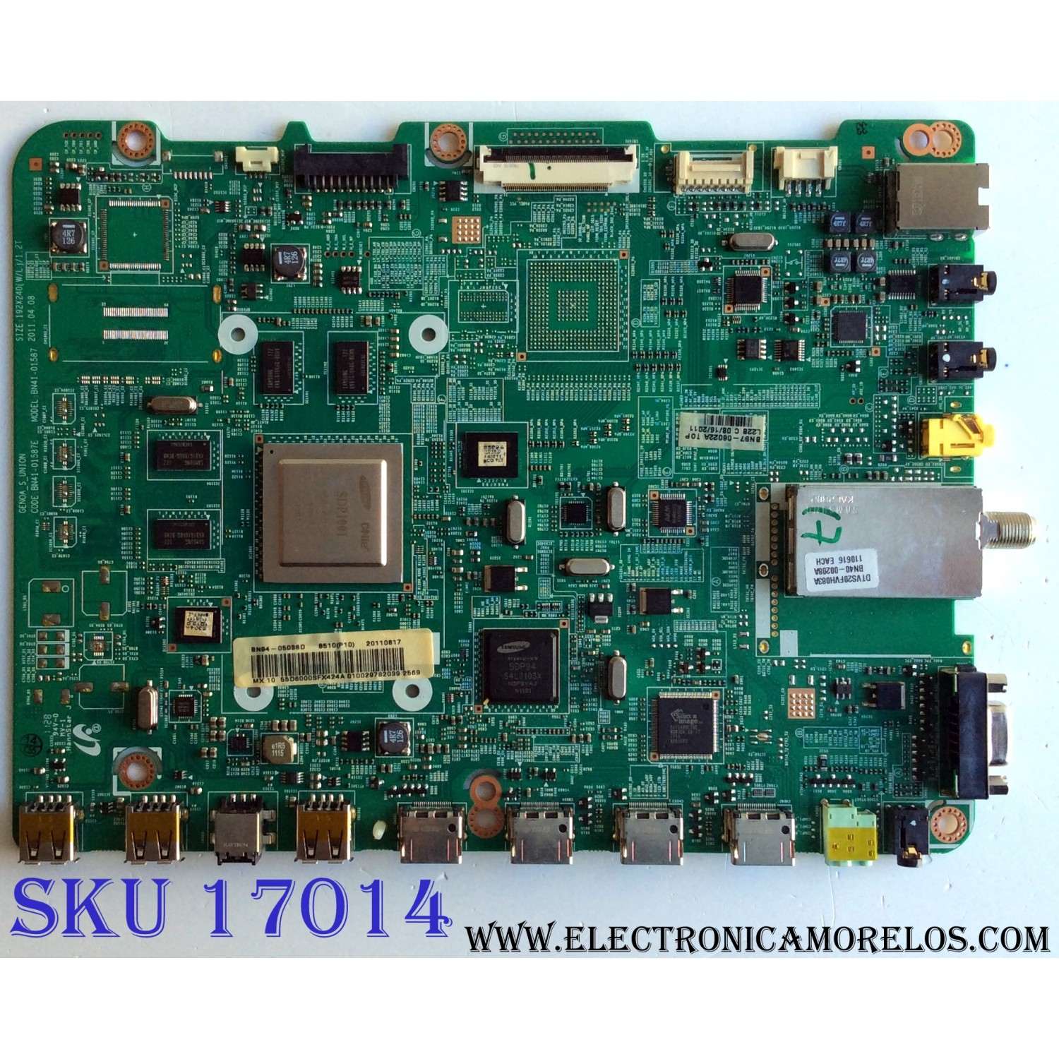 MAIN PARA TV SAMSUNG / NUMERO DE PARTE BN94-05038D / BN41-01587E / BN97-06022A / BN9405038D / SUSTITUTAS 05113U / 05113Y / 05113J / 05113K / 05113S / 05113T / 05038G / PANEL LTJ550HJ05-C / MODELOS UN55D6050 / UN55D6000 / MAS SUSTITUTAS EN DESCRIPCIÓN
