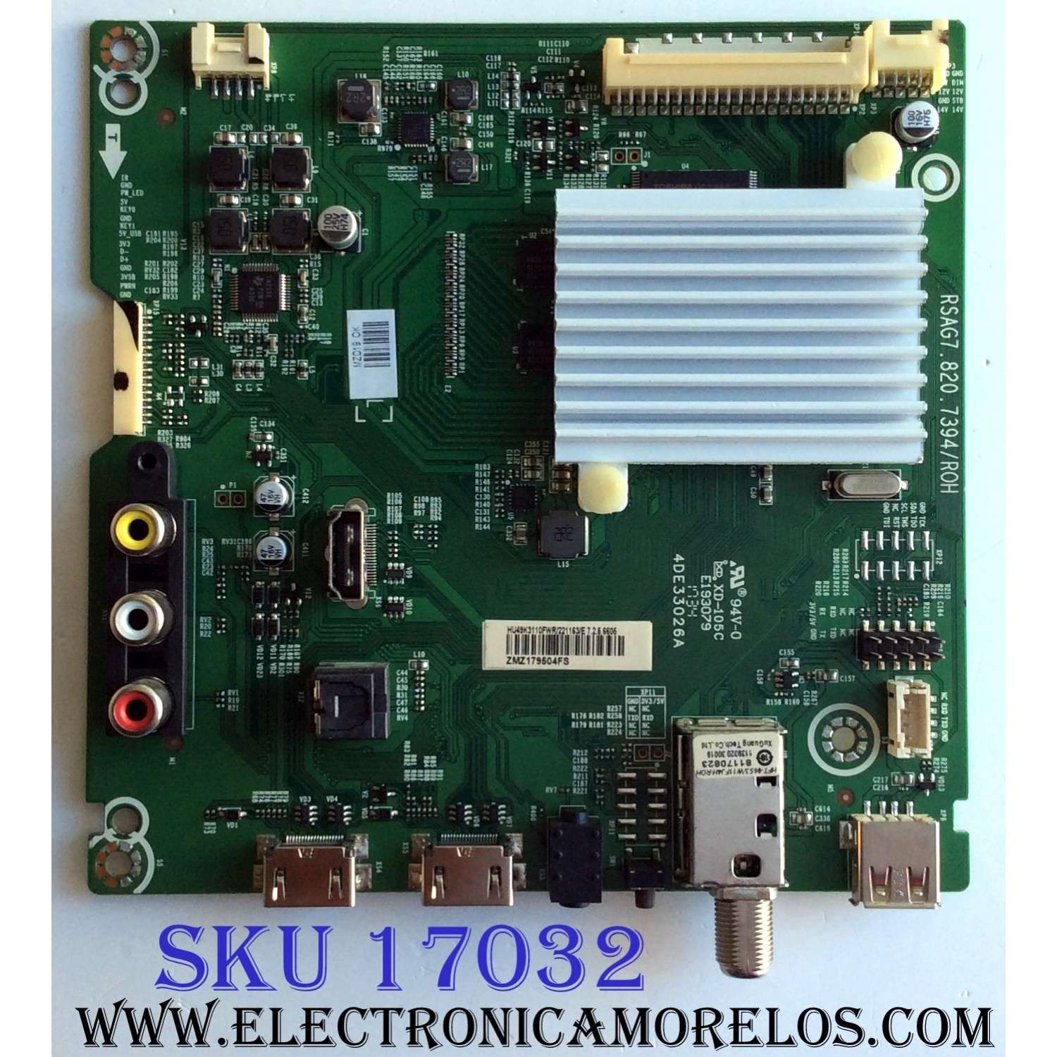 MAIN / INSIGNIA 221163 / RSAG7.820.7394/ROH / 4DE33026A / HU49K3110FWR / 221163/ E 7.2.5.6605 / PANEL HD490K3F81-L1\S0\BBY\GM\ROH 218273 / MODELO NS-49DR420NA18