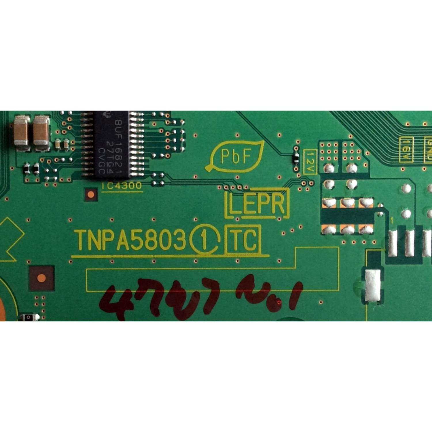 T-CON / PANASONIC TXNTC1UXUUS / TNPA5803AC / TNPA5803 / PANEL YLV4721N / MODELO TC-L47WT60 - Imagen 3