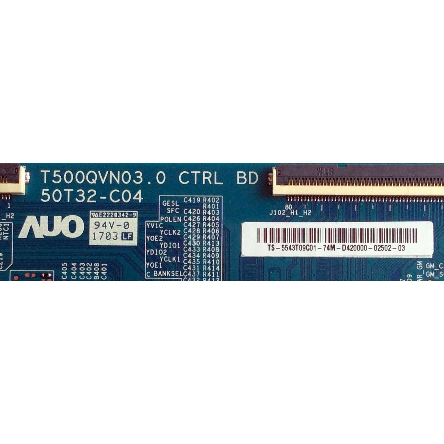 T-CON / ELEMENT 55.43T09.C01 / 50T32-C04 / T500QVN03.0 / 5543T09C01 / PANEL MD4312YTAU / MODELO E4SFC4317 LE-43GDXB-B3 - Imagen 2