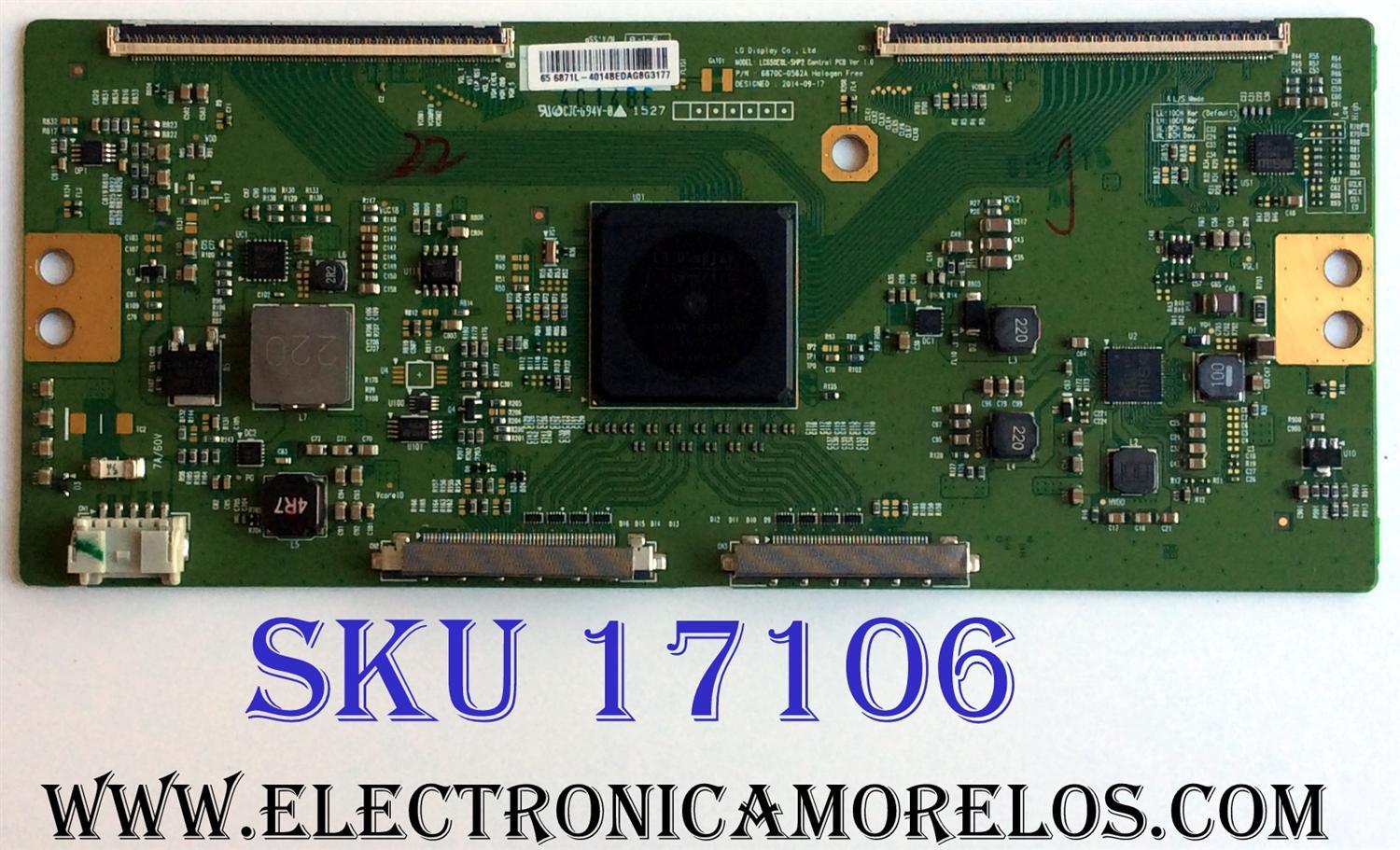 T-CON / SONY 6871L-4014B / 6870C-0562A / 4014B / LC650EQL-SHP2 / PANEL YD5S650HTG01 / MODELO XBR-65X900C