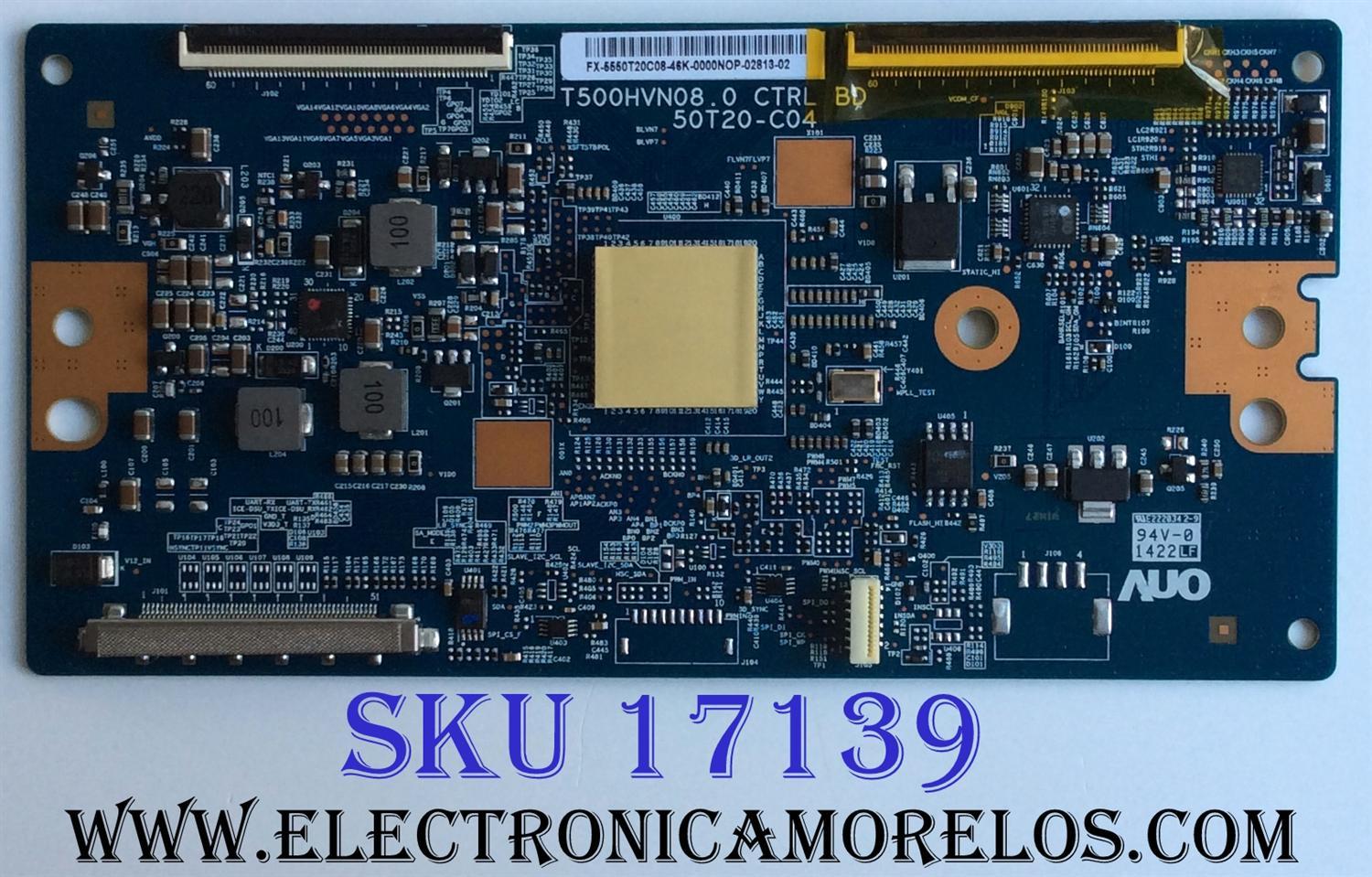 T-CON / SONY 5550T20C08 / T500HVN08.0 / 55.50T20.C08 / 50T20-C04 / PANEL T500HVF04.3 / MODELO KDL-50W700B