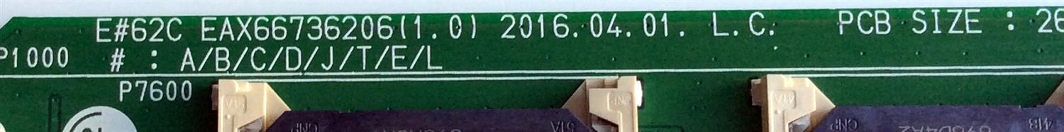 MAIN PARA TV LG OLED / NUMERO DE PARTE EBT63565401 / 63565401 /  EAX66736206 / 64194409 / EAX66736206(1.0) / PANEL LC550LQD (GJ)(P9) / MODELO OLED55C6P-U / OLED55C6P-U.AUSZLH - Imagen 2