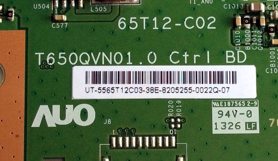 T-CON / SONY 55.65T12.C03 / 5565T12C03 / T650QVN01.0 / 65T12-C02 / PANEL SYV6531 / MODELO XBR-65X850A - Imagen 2