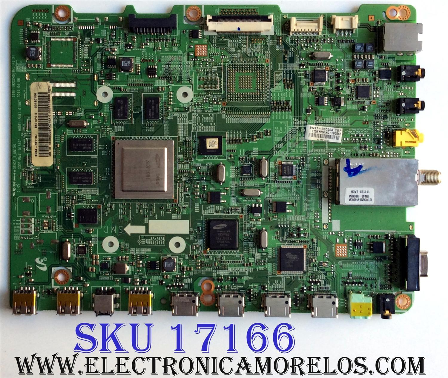 MAIN PARA TV  SAMSUNG BN94-05113J / BN41-01587E / BN97-06022A / PANEL LD460CGC-C3 / MODELO UN46D6000SFXZA CN03 / SUSTITUTAS BN94-05113U / BN94-05113Y / BN94-04358A / BN94-04358B / BN94-04358C / BN94-04358G / BN94-04358F