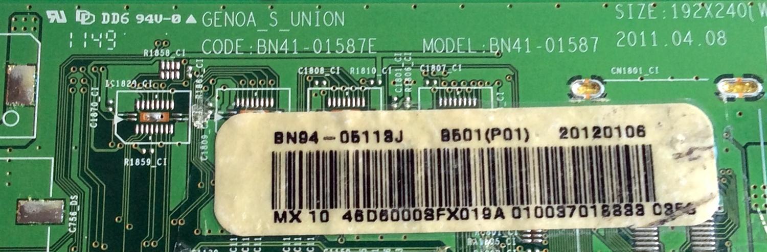 MAIN PARA TV  SAMSUNG BN94-05113J / BN41-01587E / BN97-06022A / PANEL LD460CGC-C3 / MODELO UN46D6000SFXZA CN03 / SUSTITUTAS BN94-05113U / BN94-05113Y / BN94-04358A / BN94-04358B / BN94-04358C / BN94-04358G / BN94-04358F - Imagen 2