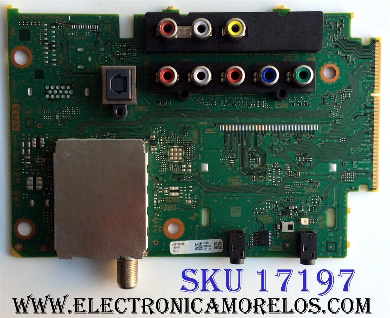 TARJETA TUNER  DIGITAL PARA CANALES Y  A/V / SONY 4K 3D A-1978-738-B / A1978738B / A1978738B 255B / 1-889-203-13 / 173457513 / S100004BS2031-18 / PANEL YD4S790LTG01 / MODELO XBR-79X900B