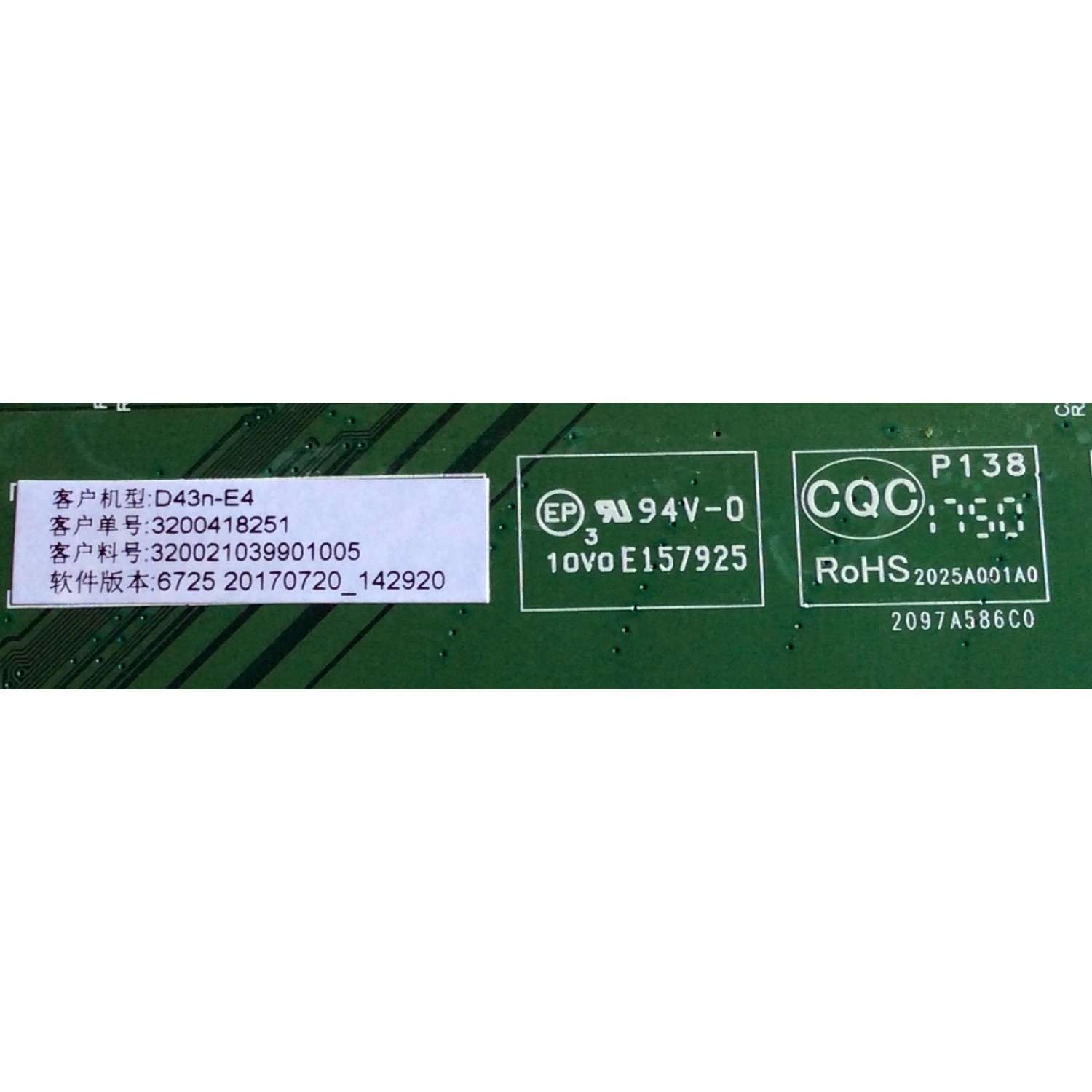 MAIN FUENTE COMBO ORIGINAL PARA TV VIZIO  / NUMERO DE PARTE H17113271 / TP.MS3553.PB763 / H17113271-0A06350 / 3200418251 / 320021039901005 / 6725 20170720_142920 / 2025A001A0 / 2097A586C0 / PANEL BOEI430WU1 / DISPLAY HV430FHB-N10 / MODELO D43N-E4 - Imagen 3