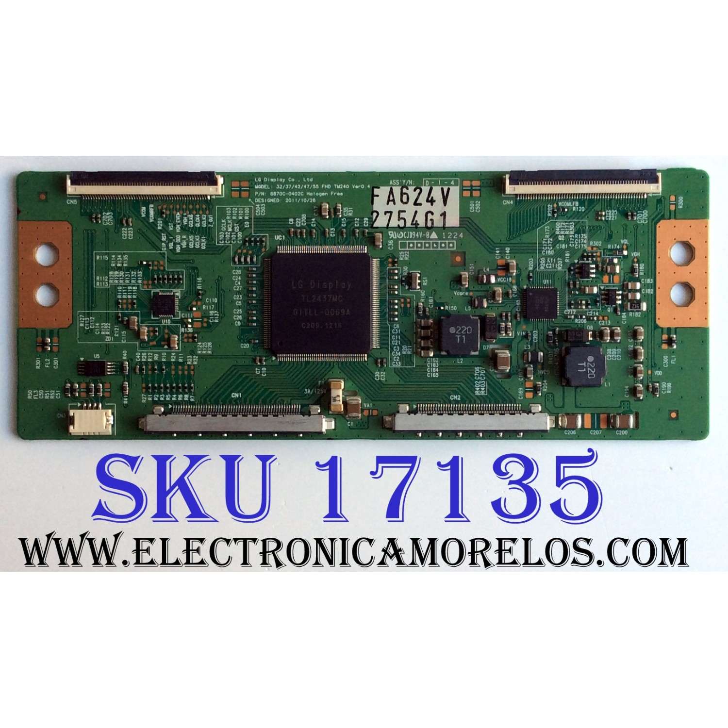 T-CON / 6871L-2754G / 6870C-0402C / 2754G / SUSTITUTAS 6871L-2836E / 6871L-2836B / 6871L-2754F / 6871L-2836A / 6871L-2754B / 6871L-2944A / 6871L-2944B / 6871L-2836F / 6871L-2754D / PANEL LC470EUD (SE)(F4) / MODELOS M3D470KD LTYPMKEN / M3D470KD LTMPMKEN