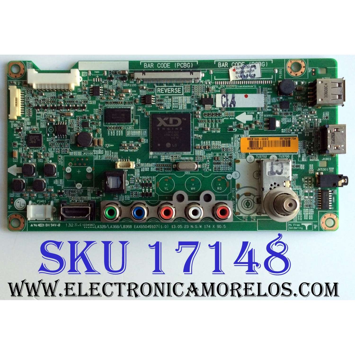 MAIN / LG EBT62681704 / EAX65049107 (1.0) / EAX65049107(1.0) / PANEL NC550DUN-SAAP1 / MODELO 55LN5100-UB BUSVLJR