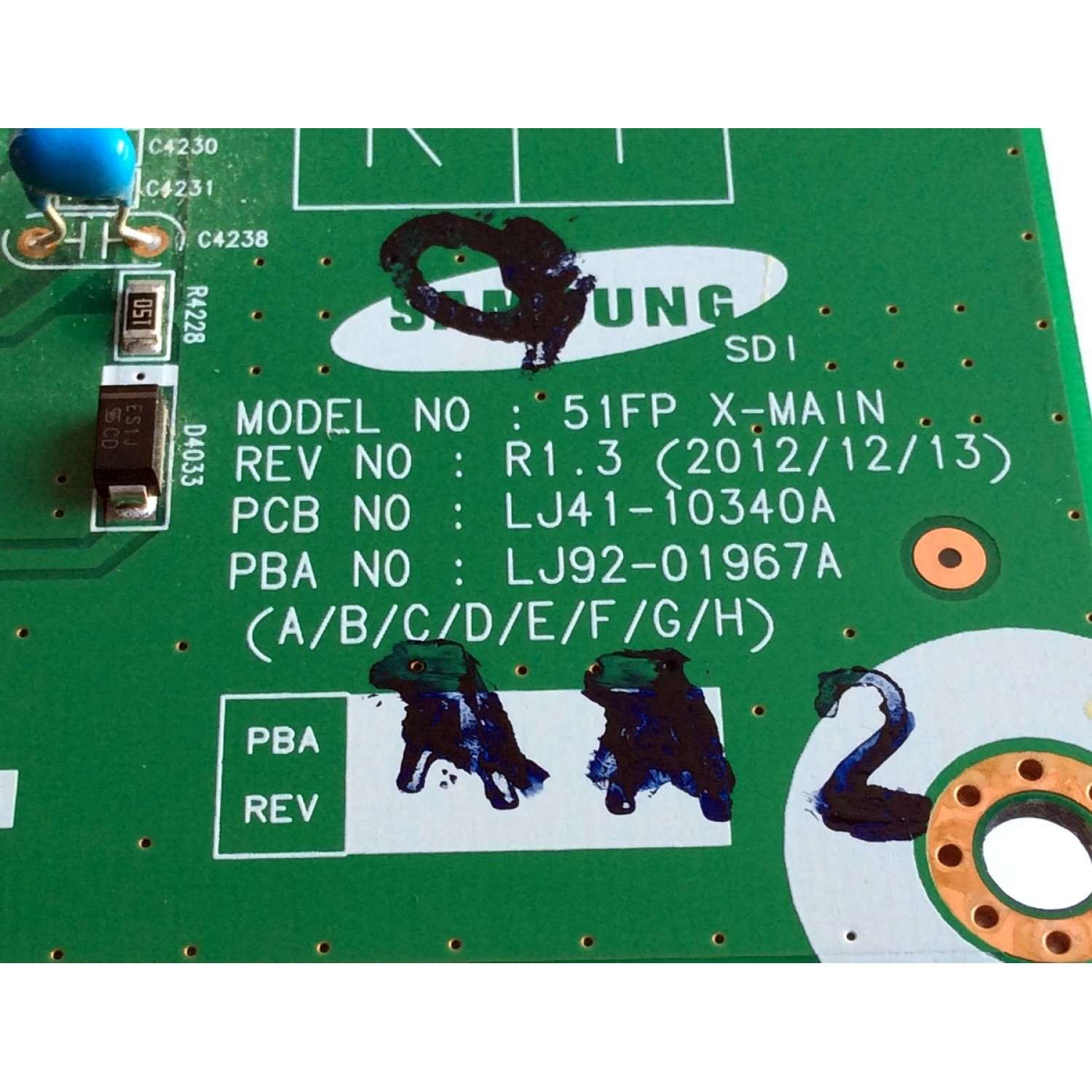 X-SUS / SAMSUNG BN96-25200A / LJ92-01967A / LJ41-10340A / 967A A2 / 967 AA2 / PANEL S51FH-YE02 / S51FH-YB04 / MODELO PN51F8500AFXZA UW01 - Imagen 2