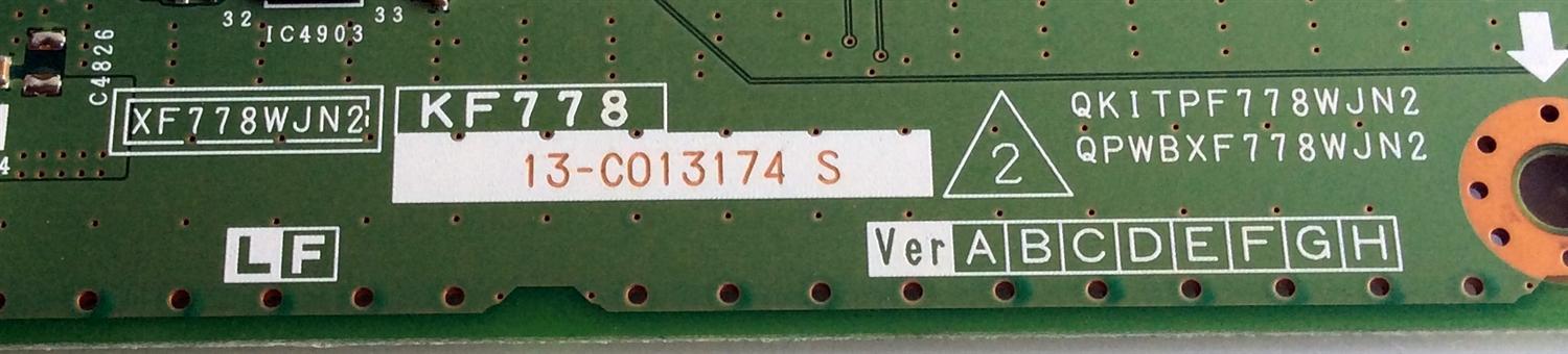 T-CON / SHARP RUNTK4910TPZC / KF778 / 4910TPZC / QPWBXF778WJN2 / QKITPF778WJN2 / XF778WJN2 / CPWBX4910TPZC / PARTE SUSTITUTA RUNTK4910TPZS / PANEL LK460D3GW80Z / MODELOS LC-46LE830U / LC-46LE832U / LC-40LE830U - Imagen 3