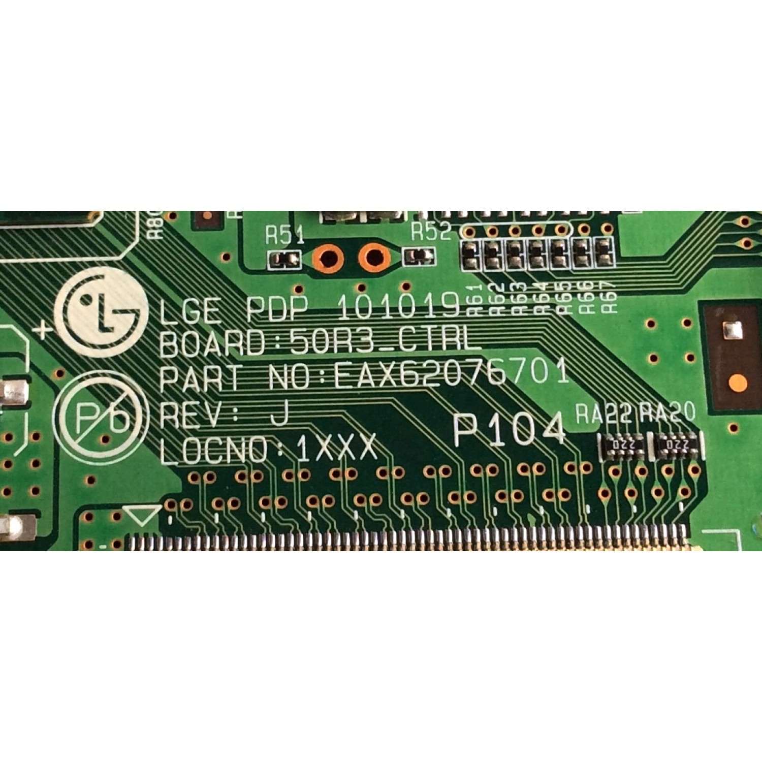MAIN LOGICA / LG EBR71727804 / EAX62076701 / REV:J / 50R3_CTRL / PANEL PDP50R30111 / MODELOS Z50PV220-UA AUSZZUR / 50PV450-UA AUSZLHR / 50PV450C-UA AUSZLHR / 50PV490-UC AUSZLJR / 50PZ550-UA AUSZLUR / 50PZ750-UG AUSZLJR / 50PZ950-UA AUSZLJR - Imagen 2