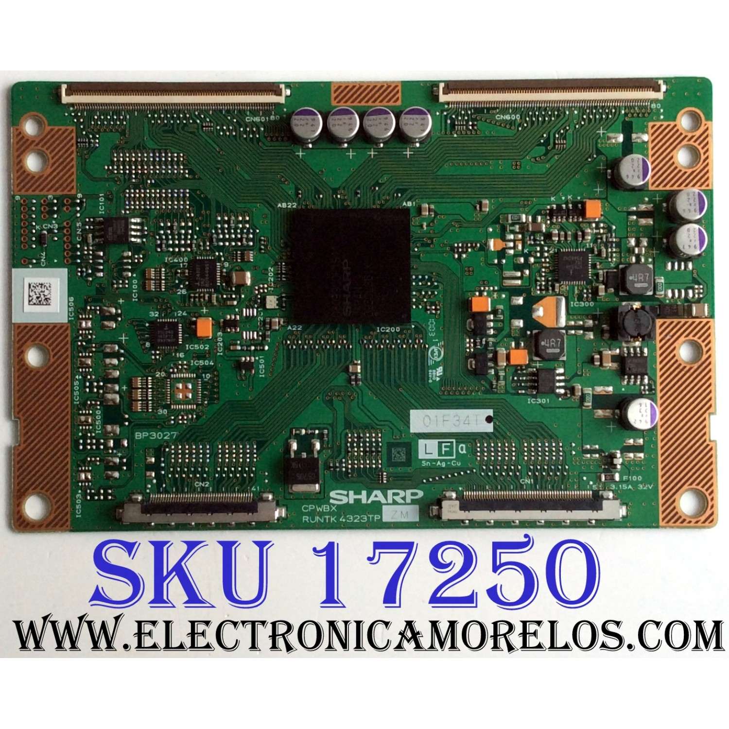 T-CON / LG RUNTK4323TPZM / CPWBX4323TPZM / 4323TPZM / 01F34T / PANEL LK315D3LA57 / MODELO 32LD550-UB CUSMLH