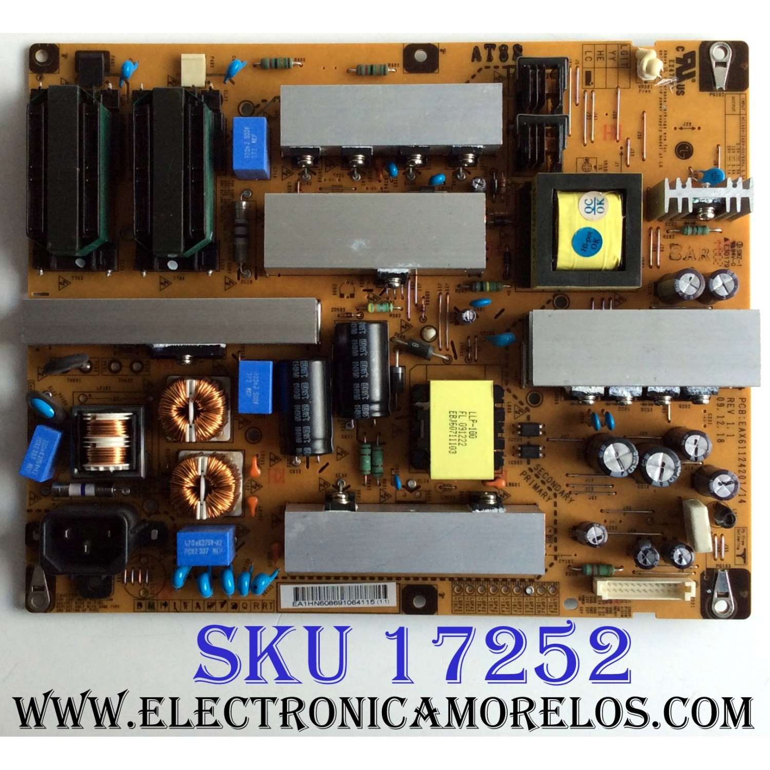FUENTE / BACKLIGHT / LG EAY60869106 / EAX61124201 / 60869106 / LGP32-10LS / EAX61124201/14 / PARTES SUSTITUTAS EAY60869102 / EAY60869402 / EAY60869303 / PANEL LK315D3LA57 / MODELO 32LD550-UB CUSMLH