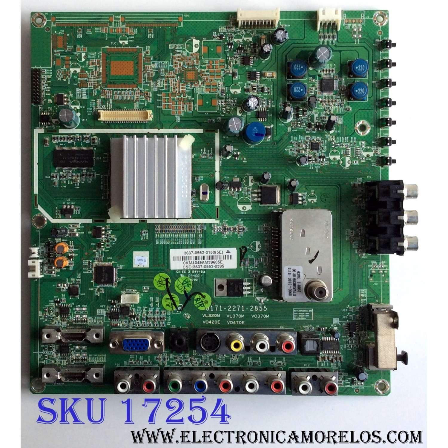 MAIN / VIZIO 3637-0552-0150 / 0171-2271-2855 / 3637-0552-0395 / PANEL LC370WUE (SB)(A1) / MODELO VL370M LUKEFBK