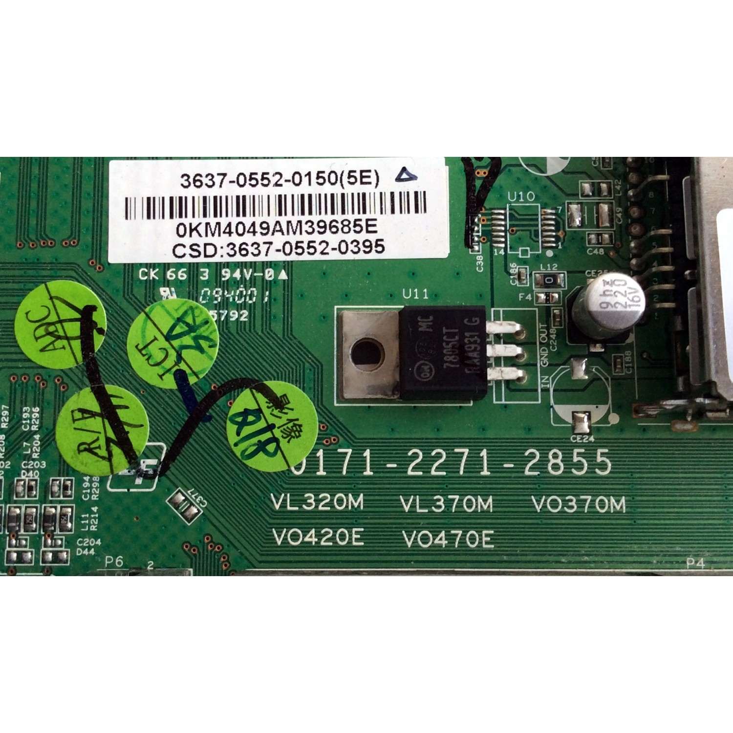 MAIN / VIZIO 3637-0552-0150 / 0171-2271-2855 / 3637-0552-0395 / PANEL LC370WUE (SB)(A1) / MODELO VL370M LUKEFBK - Imagen 2
