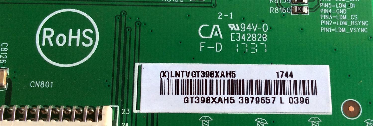 LED DRIVER / VIZIO LNTVGT398XAH5 / 715G8518-P01-000-004Y / E342828 / MODELOS E75-E1 LTMAGRAT / E75-E1 - Imagen 3