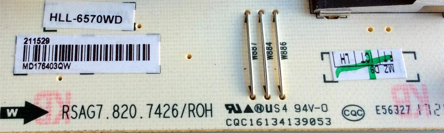 FUENTE DE PODER / BEST BUY / SHARP 211529 / RSAG7.820.7426/ROH / HLL-6570WD / E56327 / CQC16134139053 / PANEL / MODELO LC-65LBU591U - Imagen 2