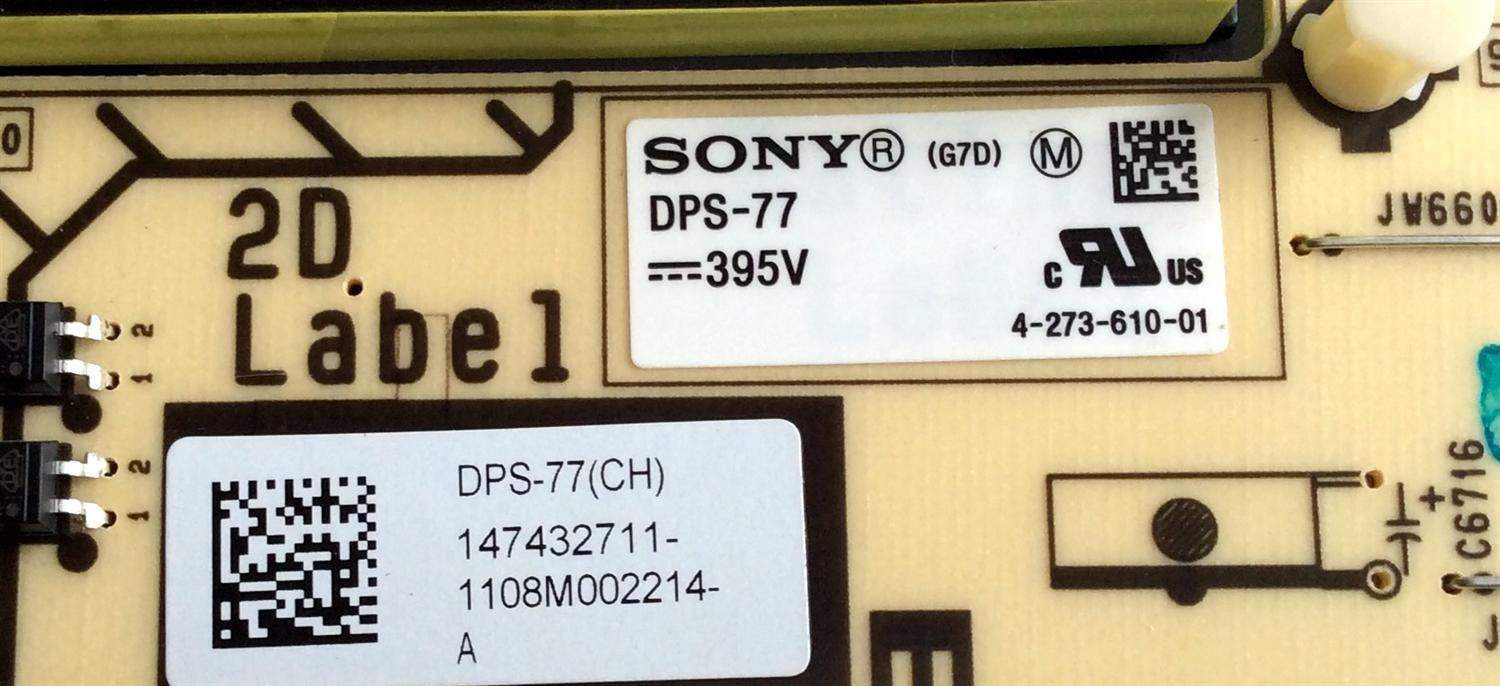 SUB FUENTE DE PODER G7 / SONY 1-474-327-11 / DPS-77M / 1-883-923-11 / 147432711 / DPS-77(CH) / DPS-76(CH) / PANEL FQLF550DT01 / MODELO XBR-55HX929 - Imagen 3