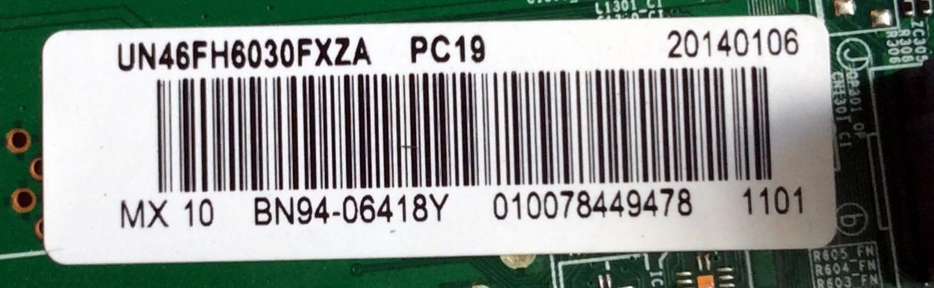 MAIN / SAMSUNG BN94-06418Y / BN41-01894A / BN97-07775Z / PANEL CY-DF460CSLV1H / MODELOS UN46FH6030FXZA US02 / UN46FH6030FXZA TS01 - Imagen 3