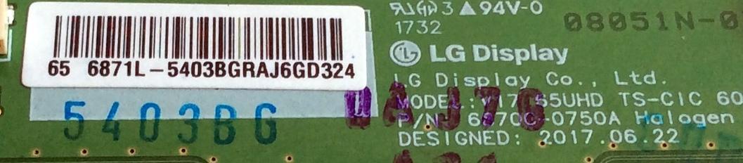 T-CON / LG 6871L-5403B / 6870C-0750A / 5403B / PANEL NC650DGE-AAFX7 / MODELOS 65UJ6300-UA / 65UJ6300-UA.BUSYLOR - Imagen 2