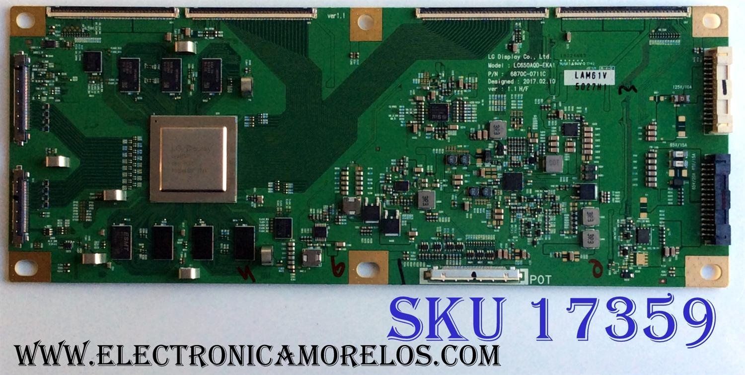 T-CON / LG 6871L-5027H / 6870C-0711C / LC650AQD-EKA1 / 5027H / PANEL LC650AQD (EK)(A1) / MODELOS OLED65C7P-U / OLED65C7P-U.BUSYLJR