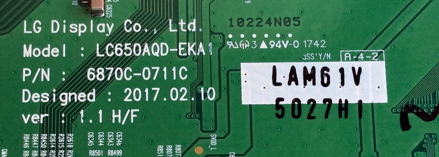 T-CON / LG 6871L-5027H / 6870C-0711C / LC650AQD-EKA1 / 5027H / PANEL LC650AQD (EK)(A1) / MODELOS OLED65C7P-U / OLED65C7P-U.BUSYLJR - Imagen 2