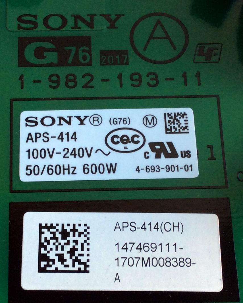 FUENTE DE PODER / SONY 1-474-691-11 / APS-414 / 147469111 / APS-414(CH) / 1-982-193-11 / PANEL LC550AQP (GK)(A5) / MODELOS XBR-55A1E / XBR55A1E / XBR-65A1E / XBR65A1E - Imagen 2