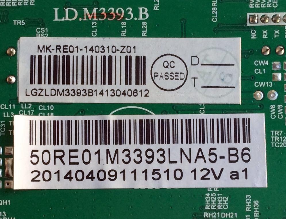  MAIN PARA TV RCA 50RE01M3393LNA5-B6 / LD.M3393.B / MK-RE01-140310-Z01 / 3393LUM / PANEL`S V500HK1-PS6-12 / V500HJ1-PE1-12V / MODELO LED50B45RQ - Imagen 2