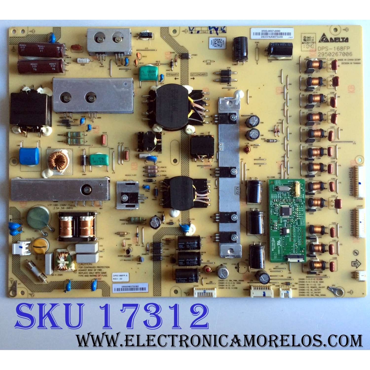 FUENTE DE PODER / VIZIO 0500-0607-0080 / 2950267006 / DPS-168FP A / 50006070080 / PANEL LC420EUS (SC)(A2) / LC420EUS / MODELO XVT3D424SV