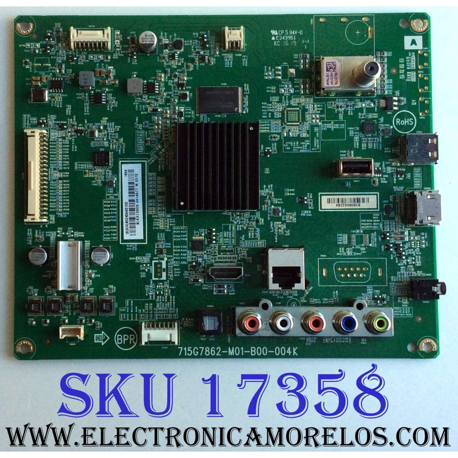 MAIN PARA MONITOR VIEWSONIC / NUMERO DE PARTE S03AKRT25AR0R / V.RT25B / 183202091 / MODELO VX3276-MHD	