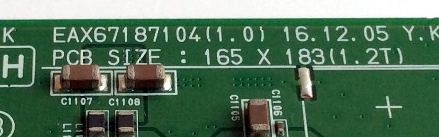 MAIN / LG EBT64533102 / EAX67187104(1.0) / 77EBT000-010W / PANEL NC600DGE-AAFX3 / NUMERO DE DISPLAY LC600EGY(SK)(A4) / EAJ64530801 / MODELO 60UJ6300-UA BUSYLOR  - Imagen 2