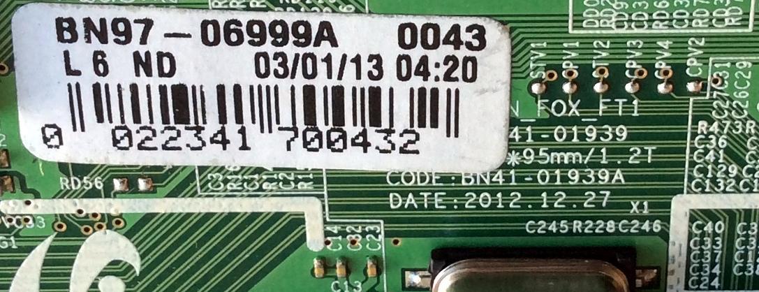 T-CON / SAMSUNG BN95-00861A / BN41-01939A / BN97-06999A / PARTE SUSTITUTA BN95-00861B / PANEL CY-HF460CSLV1H / MODELOS HG46NB690QFXZA / UN46F6300AFXZA TS01 / UN46F6350AFXZA TS01 / UN46F6400AFXZA - Imagen 3