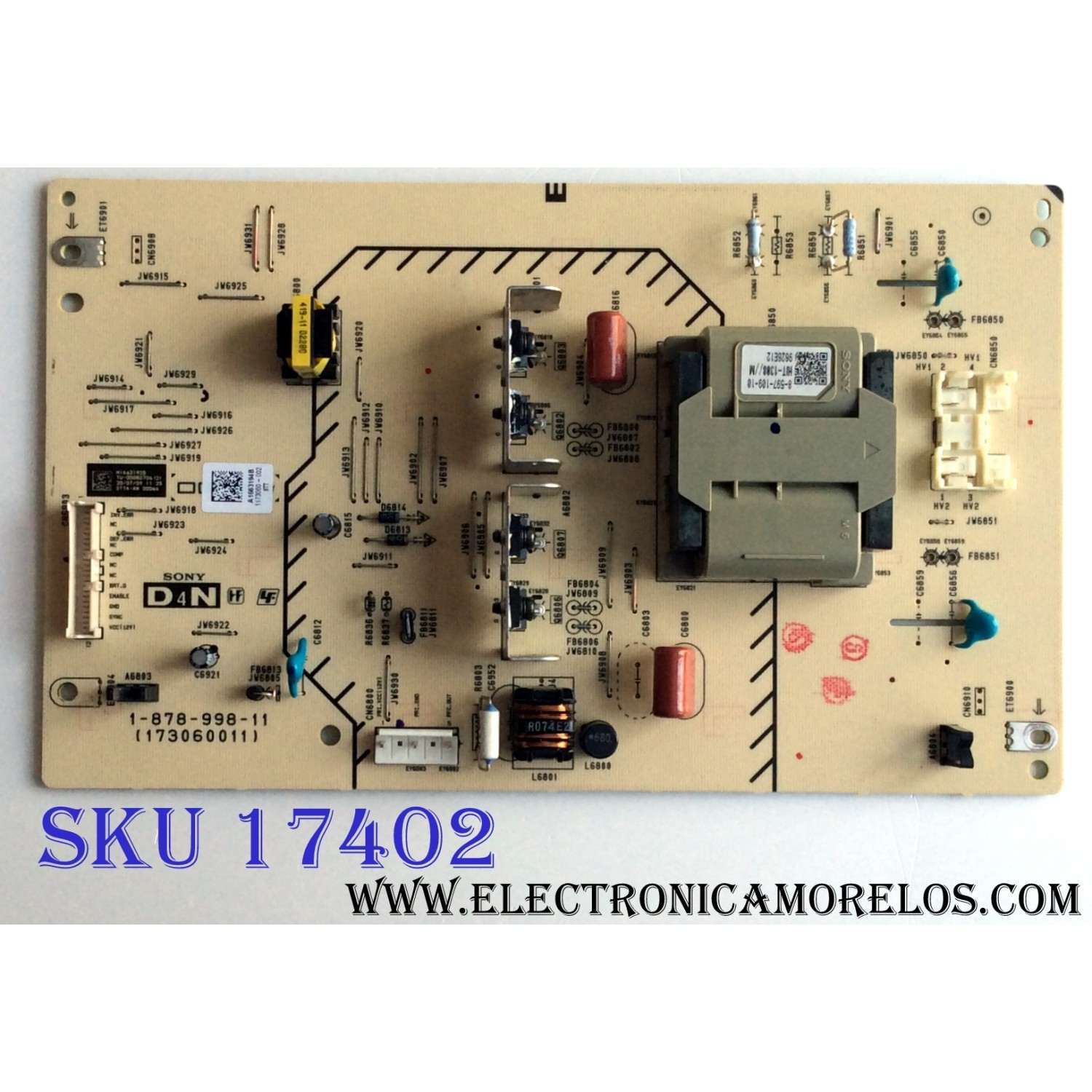 TARJETA D4N / SONY A-1663-194-B / A1663194B / M1663192B / 1-878-998-11 / 173060011 / PANEL LTY520HE11 / MODELOS KDL-52W5100 / KDL-52XBR9 / KDL-52VL150 / KDL-52Z5100
