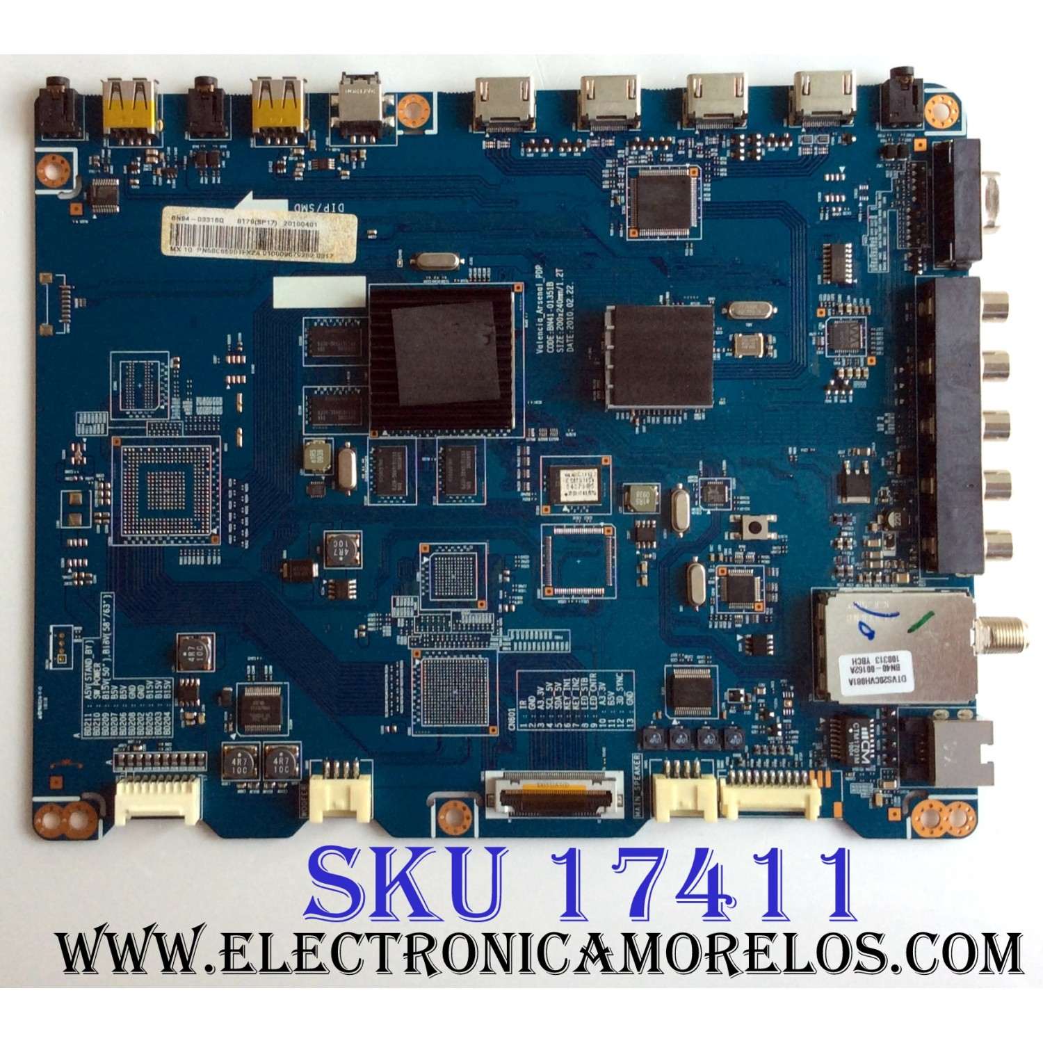 MAIN PARA TV  SAMSUNG  NUMERO DE PARTE BN94-03316Q / BN41-01351B / BN97-04034K / BN97-04034H / PARTE SUSTITUTA BN94-03316E / PANEL S58FH-YB05 / MODELOS PN58C6500TFXZA / PN58C6500TFXZA I003