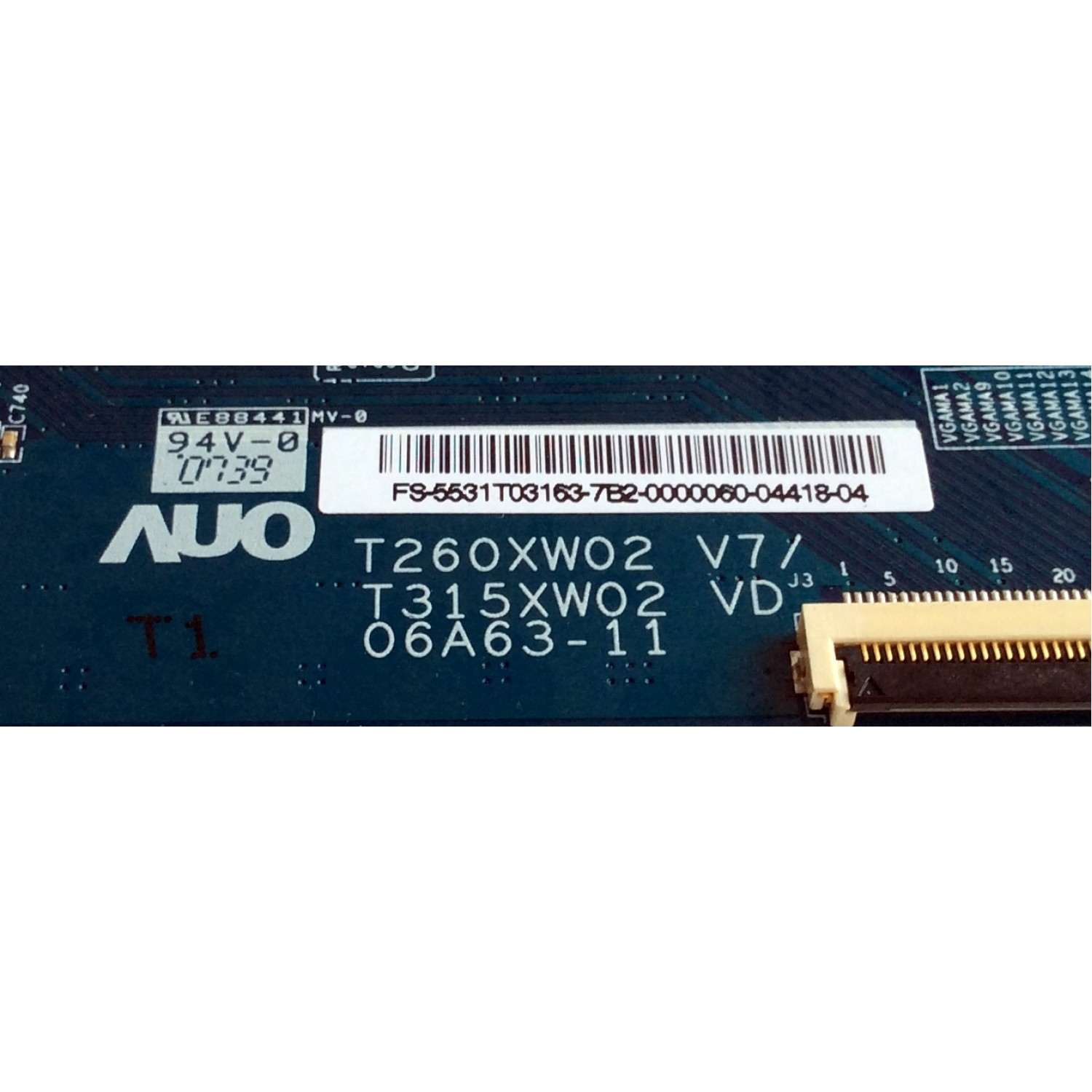 T-CON / LG 55.31T03.163 / 5531T03163 / T260XW02 V7 / T315XW02 VD / 06A63-11 / PANEL T315XW02 V.D / MODELOS 32LC5DC-UA AUSTLJR / 32LC7D-UK AUSTLJM / 32PFL5322D / 37 / X32BV-NAGA + - Imagen 2
