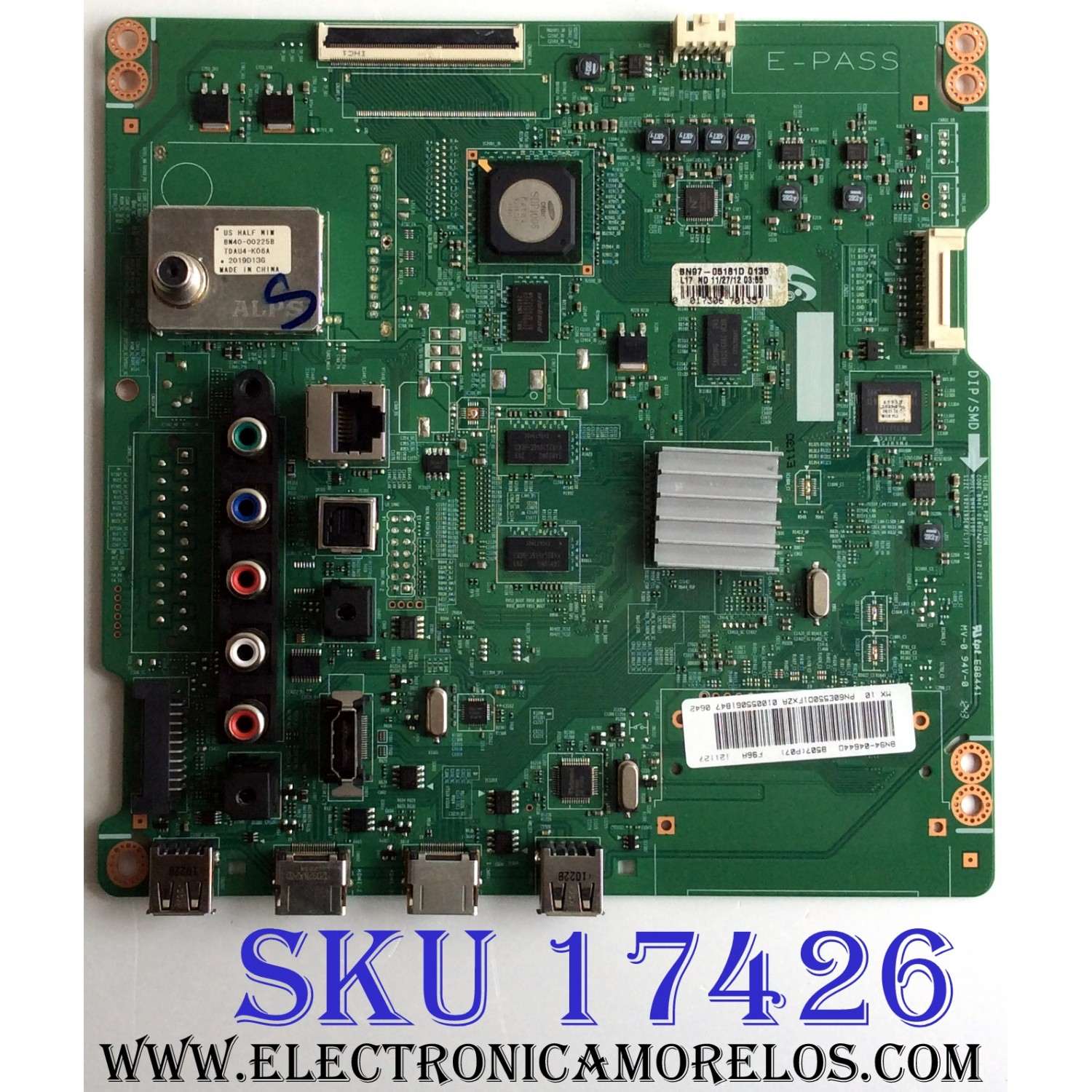 MAIN PARA TV  SAMSUNG NUMERO DE PARTE BN94-04644D / BN41-01802A / BN97-05181D / PANEL S60FH-YD02 / S60FH-YB02 / MODELO PN60E550D1FXZA TS02
