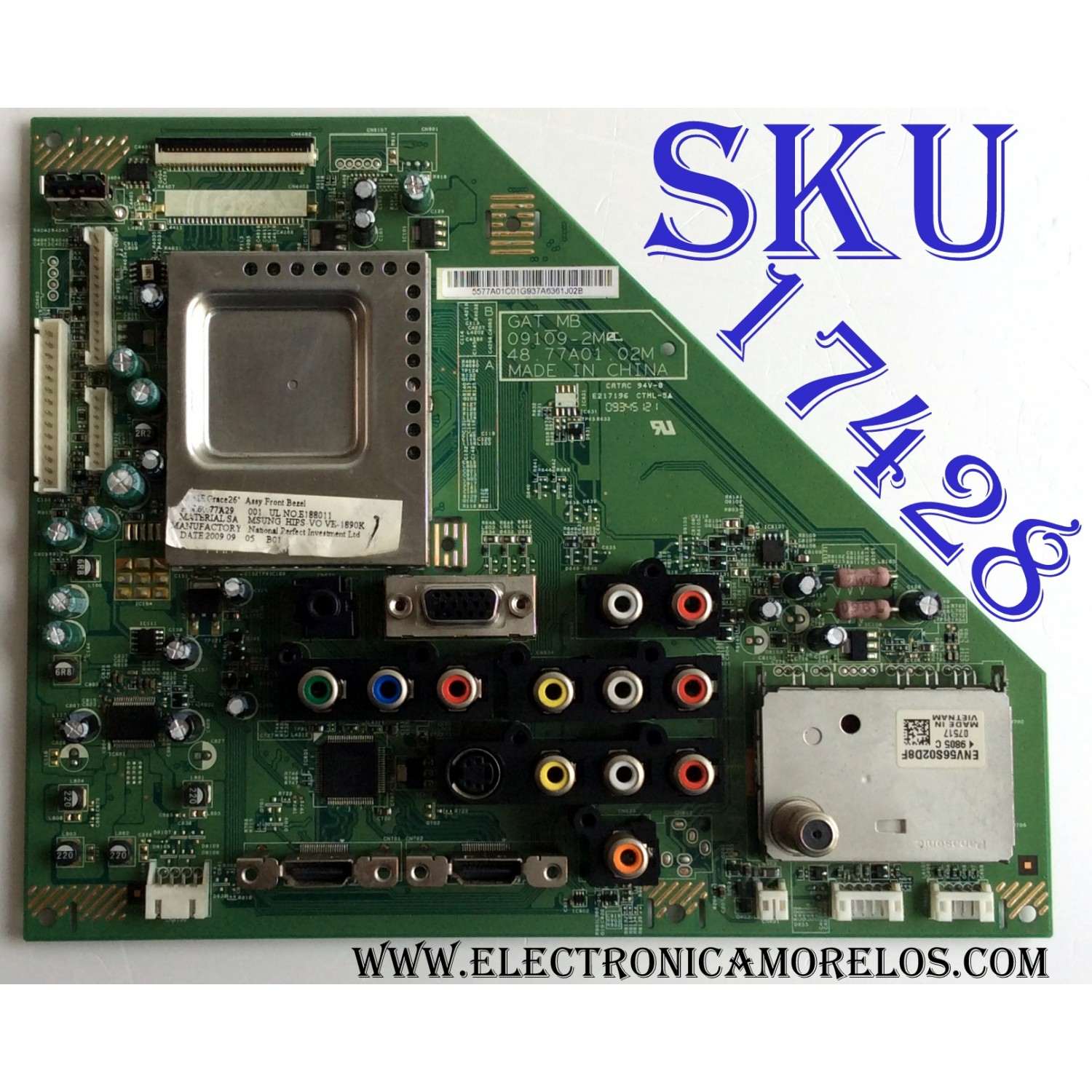 MAIN / TOSHIBA 55.77A01.C01 / 5577A01C01G937A / 48.77A01.02M / GAT_MB / 09109-2M / PANEL T260XW02 VP / MODELO 26LV610U-T