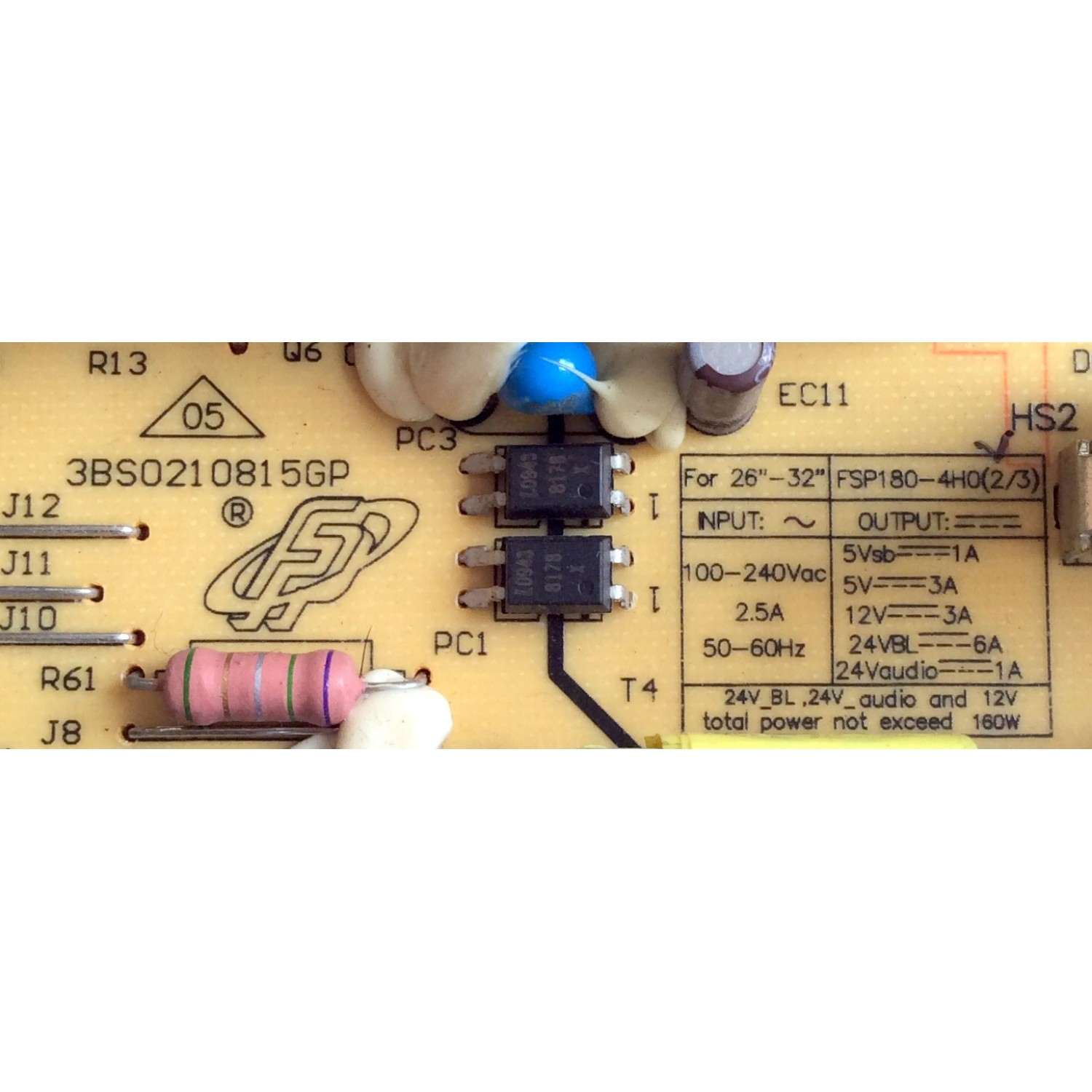 FUENTE DE PODER / GPX FSP180-4H02 / 3BS0210815GP / FSP180-4H0(2/3) / E211940 / PANEL LTA320AP02-W37 / MODELOS TD3220B / TD3220BRS - Imagen 2