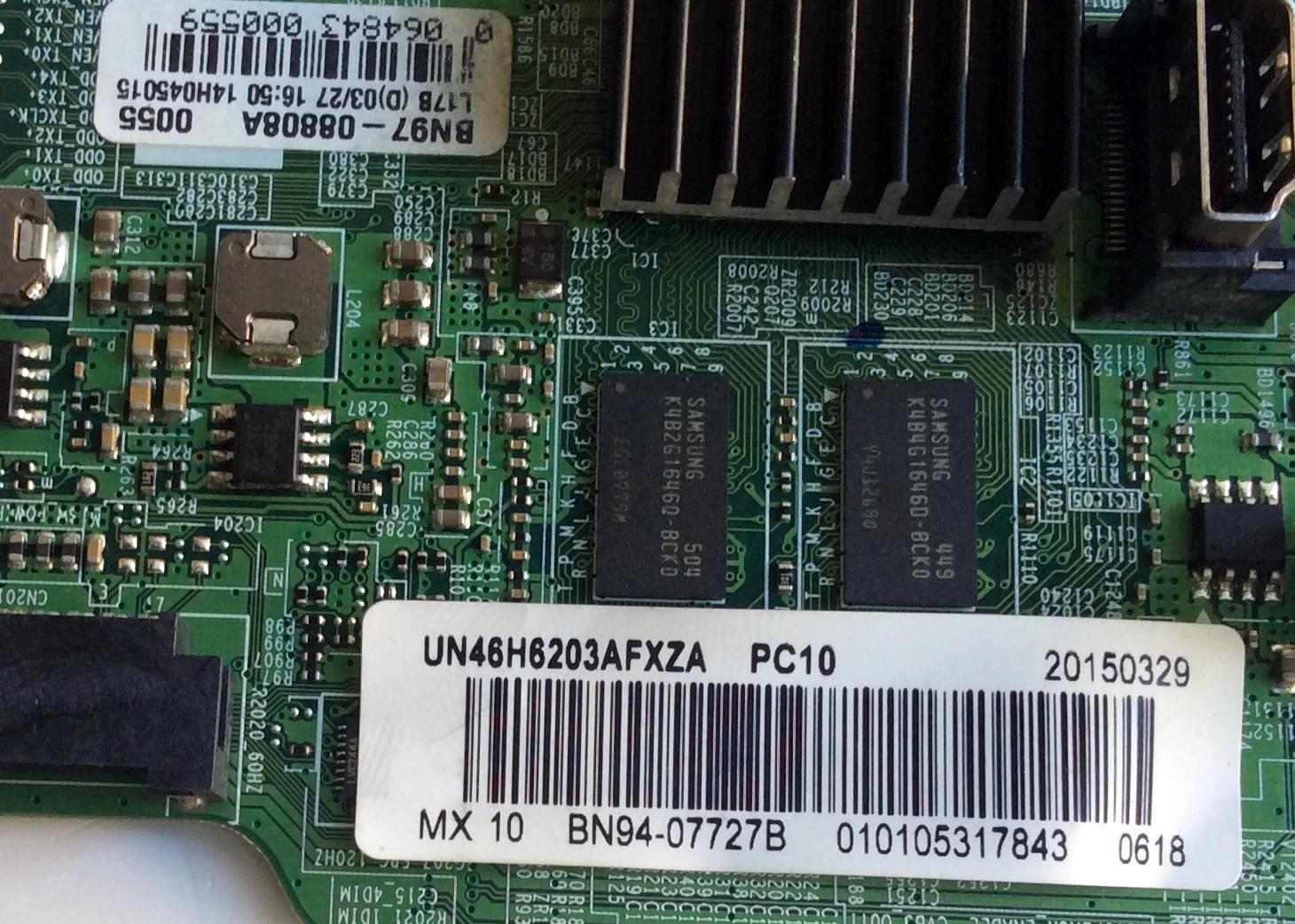 MAIN / SAMSUNG BN94-07727B / BN41-02245A / BN97-08808A / BN97-08808A / PANEL CY-DF460CSLV1H / MODELOS UN46H6203AFXZA / UN46H6201AFXZA / UN46H6203AFXZA TD01 - Imagen 2