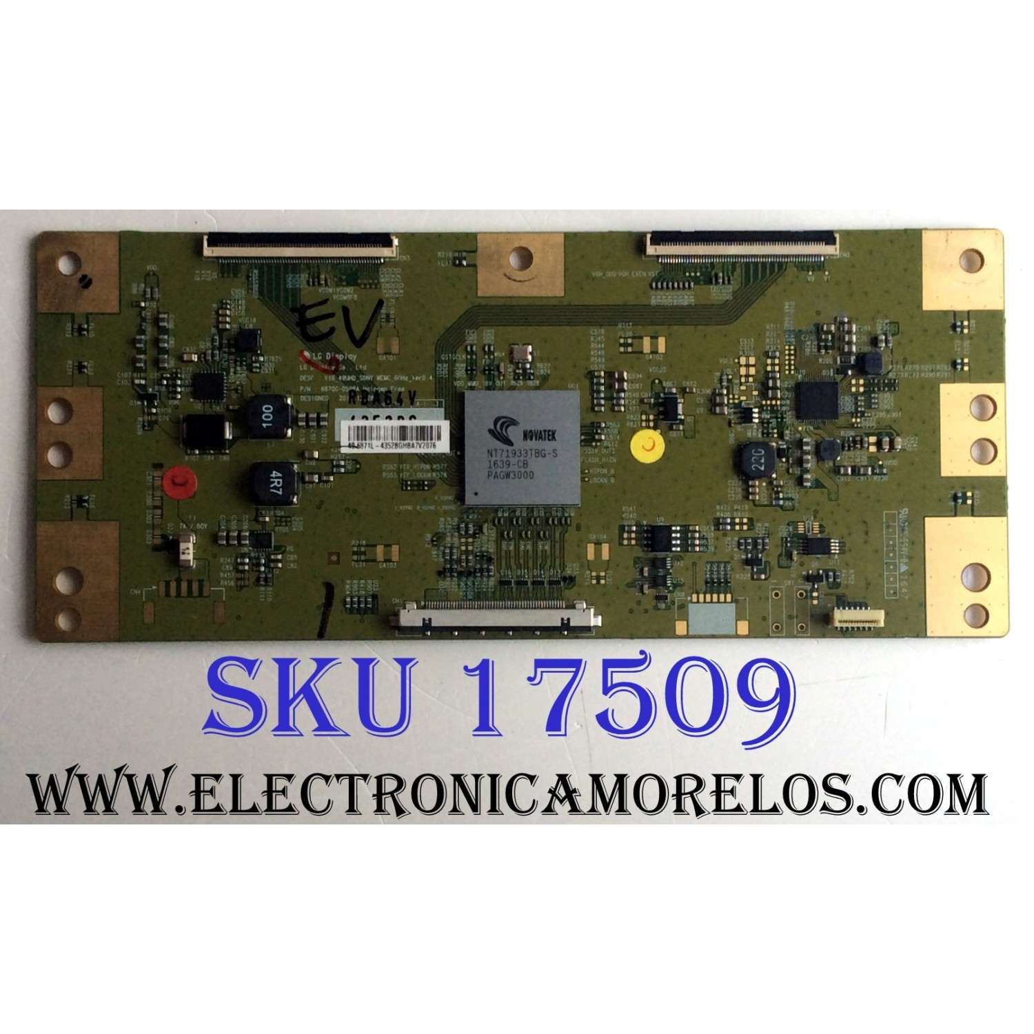 T-CON / SONY 6871L-4352B / 6870C-0598A / V16_49UHD_SONY / 4352B / PANEL V490QWME04 / MODELO XBR-49X800D